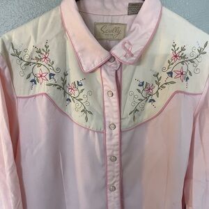 Scully Light Pink Embroidered Western Shirt